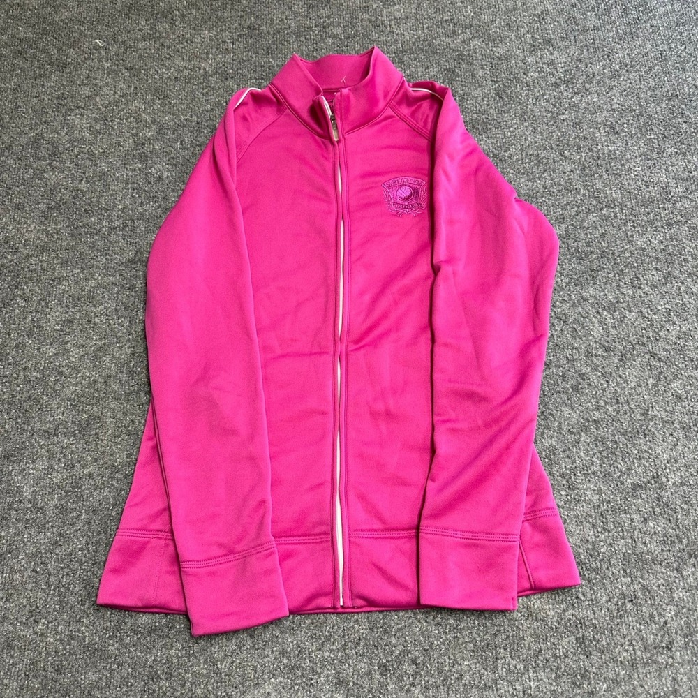 Adidas Jacket Womens Size S Pink Climalite Full Zip Mock Neck Athletic Golf